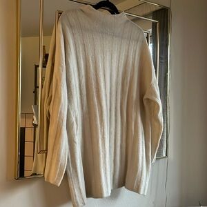 Karisma Mockneck Striped Cream Sweater